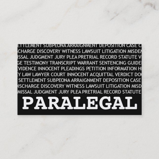 Tarjeta De Visita Terminología legal paralegal (Anverso)