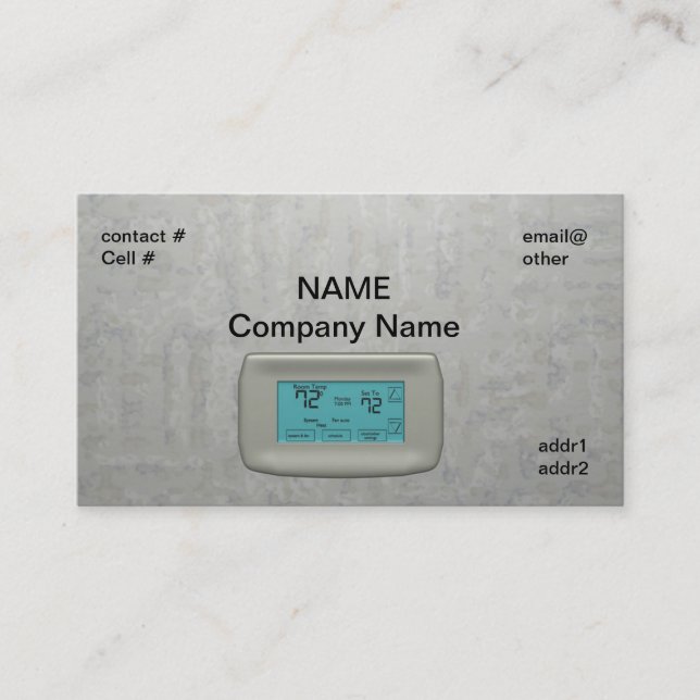 Tarjeta De Visita termóstato de la pared en calor (Anverso)