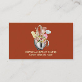 Tarjeta De Visita Terra Cook Chef Acuarela Hornear Utensilios Panade