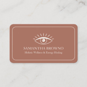 Tarjeta De Visita Terracota Beige Ojo Malo Bienestar Holístico Reiki