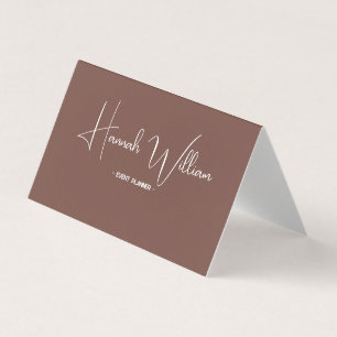 Tarjeta De Visita Terracota elegante moderna minimalista doblada