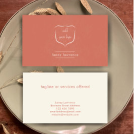 Tarjeta De Visita Terracota moderna Agregar logotipo Belleza Profesi