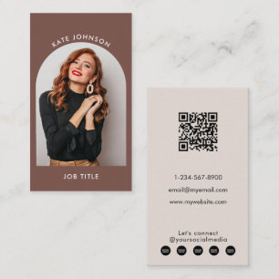 Tarjeta De Visita Terracota Moderno Elegante Foto De Arco Minimalist