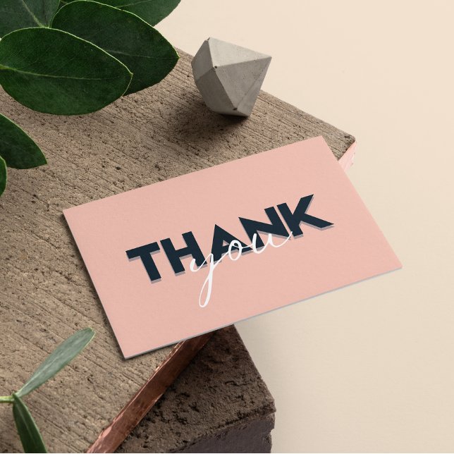 Tarjeta De Visita Terracota Moderno Simple Order Gracias (Terracotta Modern Simple Order Thank You Business Card)