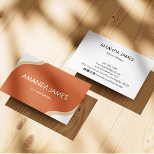 Tarjeta de visita terracota naranja minimalista