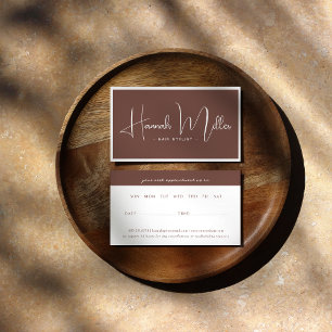 Tarjeta De Visita Terracota Nombramiento Minimalista elegante y mo