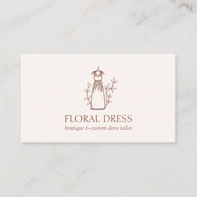 Tarjeta De Visita Terracota rosa Moda original del Ilustracion (Anverso)