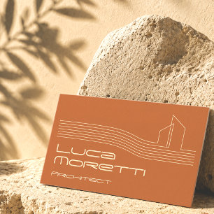 Tarjeta De Visita Terracota sofisticada Arquitecto Moderno Minimalis