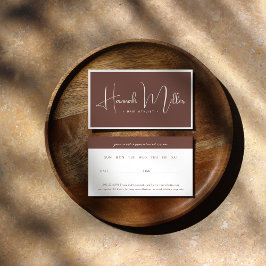 Tarjeta De Visita Terracotta | Cita minimalista elegante moderna