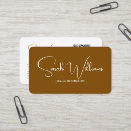 Tarjeta De Visita Terracotta | Código QR minimalista elegante modern