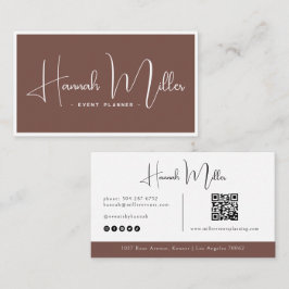Tarjeta De Visita Terracotta | Código QR minimalista elegante modern