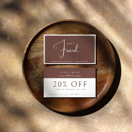 Tarjeta De Visita Terracotta | Elegante Minimalista Moderna Recomend