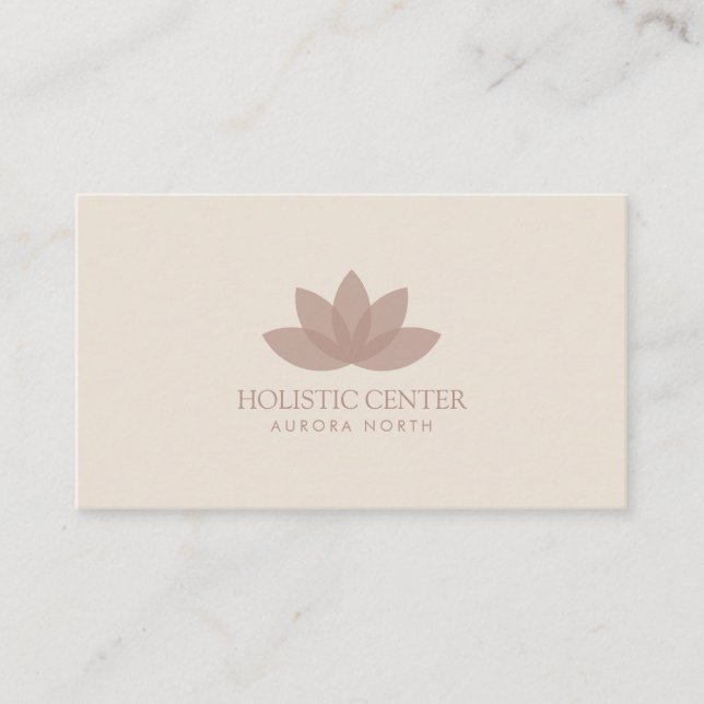 Tarjeta De Visita Terracotta Lotus Flower Custom Name Yoga (Anverso)