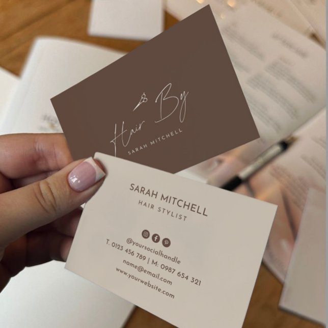 Tarjeta De Visita Terracotta Minimalist Hair Stylist Business Card (Subido por el creador)