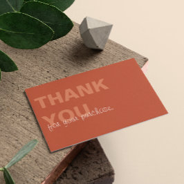 Tarjeta De Visita Terracotta Minimalista Gracias Por Su Compra