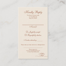 Tarjeta De Visita Terracotta Modern Mix and Match Wedding RSVP Card