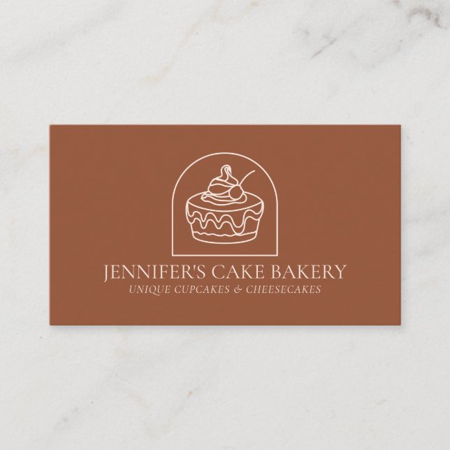 Tarjeta De Visita Terracotta Rubor Pastry Chef Bakery Cheesecake (Anverso)