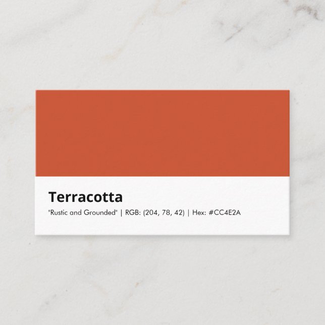 Tarjeta De Visita Terracotta | "Rústico y arraigado" (Anverso)
