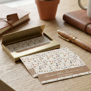 Tarjeta De Visita Terrazo Moderno Patrón de roca Arte deco con patró