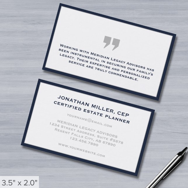Tarjeta De Visita Testimonio moderno simple (Subido por el creador)