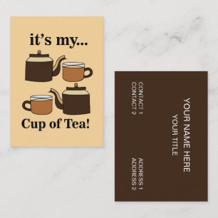 Tarjeta De Visita Tetera de taza Es mi taza de té