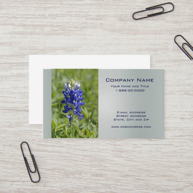 Tarjeta De Visita Texas Bluebonnet Wildflower Business Card (Anverso/Reverso In Situ)