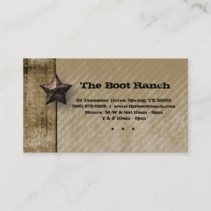 Tarjeta De Visita Texas Business Card Beige Denim Jean Star