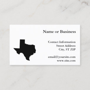 Tarjeta De Visita Texas en blanco y negro