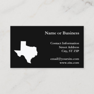 Tarjeta De Visita Texas en blanco y negro