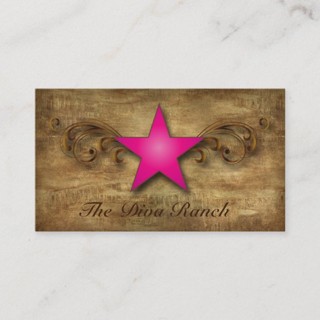 Tarjeta De Visita Texas Star Business Card Swirls Ante rosados (Anverso)