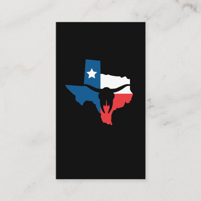 Tarjeta De Visita Texas State Flag Longhorn silueta (Anverso)