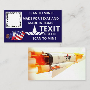 Tarjeta De Visita TeXit moneda azul oscuro código QR azul oscuro