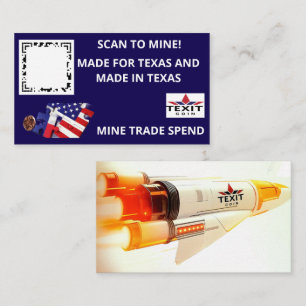 Tarjeta De Visita TeXit moneda azul oscuro código QR azul oscuro