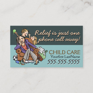 Tarjeta De Visita Texto/color de Childcare.Babysitting.Custom