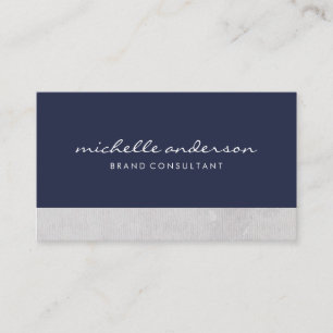 Tarjeta De Visita Texto cursivo azul negrita minimalista