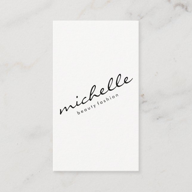 Tarjeta De Visita Texto cursivo minimalista (Anverso)