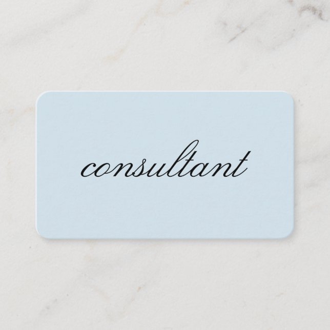Tarjeta De Visita Texto cursivo minimalista | consultor (Anverso)