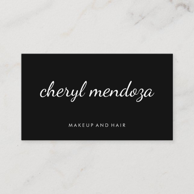 Tarjeta De Visita Texto cursivo negro sofisticado (Anverso)