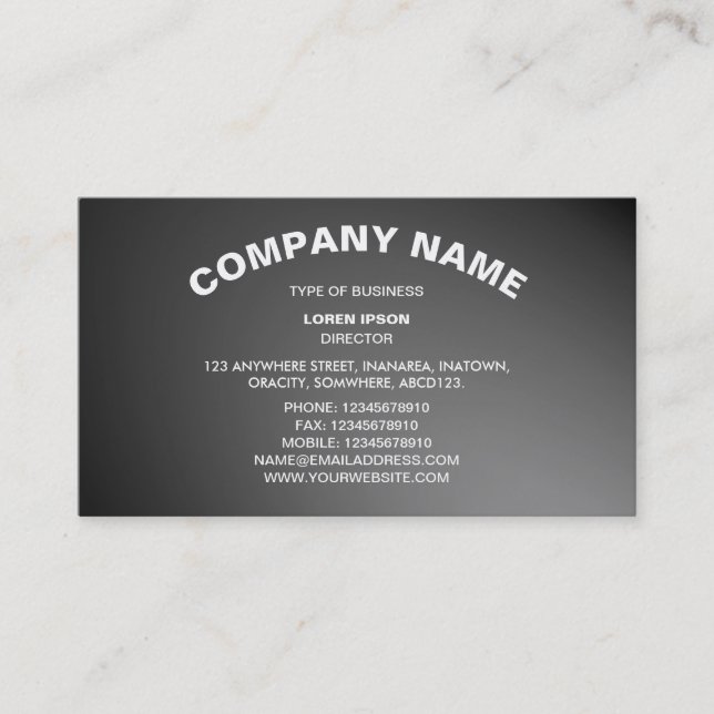 Tarjeta De Visita Texto curvo simple 06 - Gris (Anverso)