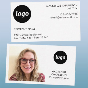 Tarjeta De Visita Texto de Logo de Foto Simple Minimalista
