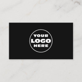 Tarjeta De Visita Texto de logotipo simple y código QR Negro