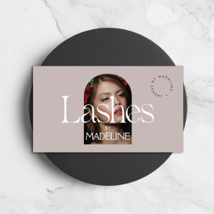 Tarjeta De Visita Texto de Moda editorial que bloquea Rubor Mauve