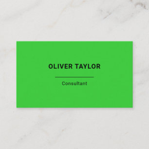 Tarjeta De Visita Texto De Nombre Personalizado Minimalista Y Verde