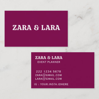 TARJETA DE VISITA TEXTO DE NOMBRE PERSONALIZADO SIMPLE ESTILOSO PROF