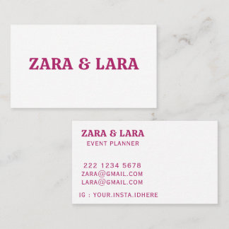 TARJETA DE VISITA TEXTO DE NOMBRE PERSONALIZADO SIMPLE ESTILOSO PROF