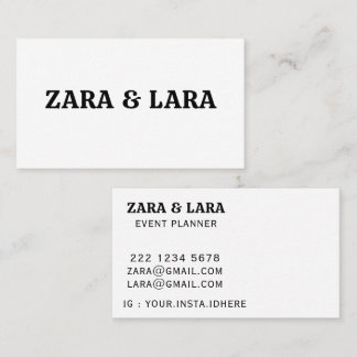 TARJETA DE VISITA TEXTO DE NOMBRE PERSONALIZADO SIMPLE ESTILOSO PROF