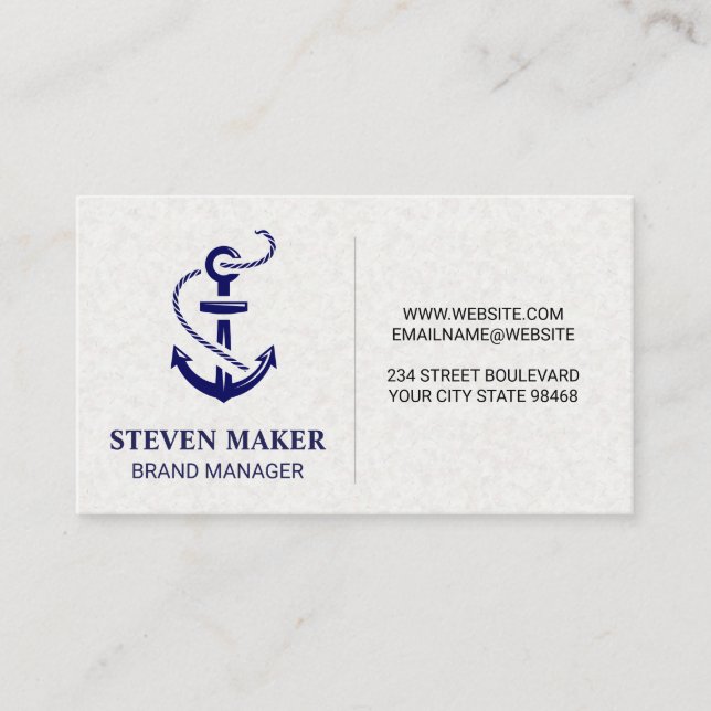 Tarjeta De Visita Texto de papel de icono de anclaje (Anverso)