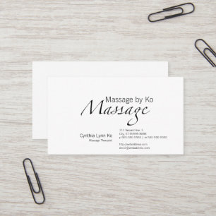 Tarjeta De Visita Texto del masaje