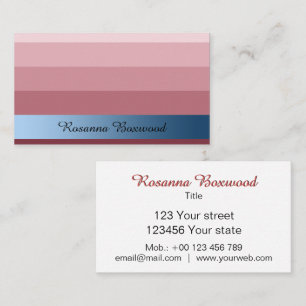 Tarjeta De Visita Texto del Personalizado de la pancarta azul Rosa d