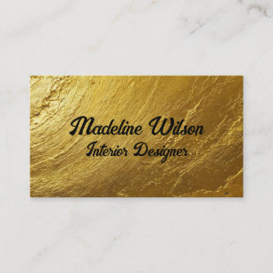 Tarjeta De Visita Texto Dorado Texturizado